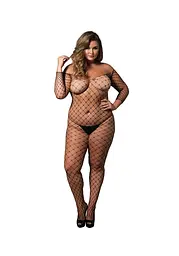 Бодістокінг Leg Avenue Off the shoulder bodystocking Black Queen Size - мініатюра 3
