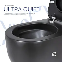 Унітаз підвісний Qtap Taurus Ultra Quiet, з сидінням Slim Duroplast/ Soft-close/ Quick Release QT2433084EUQMB - мініатюра 4