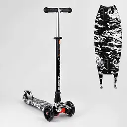 Самокат Maxi Best Scooter 60х14.5х28 см Чорно-білий 000231471 - мініатюра 4