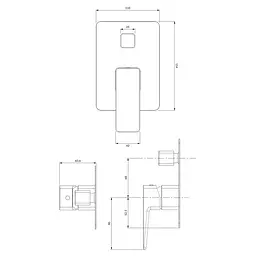 Змішувач для душу прихованого монтажу Omnires Parma black mat (PM7435BL) - мініатюра 2