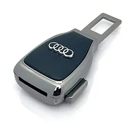 Заглушка перехідник ременя безпеки з логотипом Audi Темний хром 1 шт - мініатюра 5