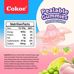 Желейні цукерки Cokoc Peelable Gummies Mixed Fruits Soda 60г - мініатюра 8