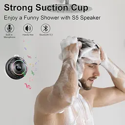 Водонепроникна Bluetooth колонка Hupoaf S5 IPX7 для душу пляжу кемпінгу подорожей з підсвіткою та дисплеєм часу (SKU-033) - мініатюра 3