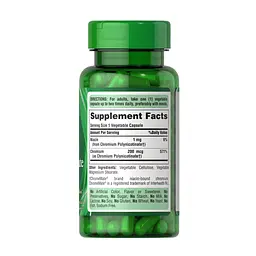 Хрому піколінат без дріжджів Puritan's Pride Chromium Polynicotinate 200 mcg Yeast Free 100 капсул - мініатюра 3