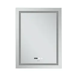 Дзеркало Mixxus Premium FLASH MR21-70x90 (LED Touch, Anti-fog, годинник) (MP6618) - мініатюра 4