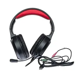 Геймерські навушники з підсвічуванням Misde A8 Gaming Червона гарнітура, ігрові навушники з мікрофоном - мініатюра 3