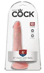Фалоімітатор King Cock 6" Cock With Balls 17 см тілесний - мініатюра 2