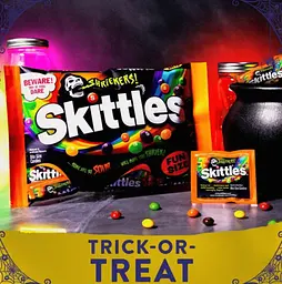 Драже Skittles Shriekers Sour Fun Size Halloween Candy 240г - мініатюра 6