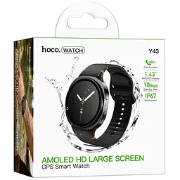 Смарт-годинник Hoco Y43 Amoled Smart sports watch (call version) Black - мініатюра 2