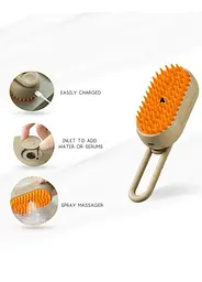 Парова силіконова щітка-гребінець для тварин Steamy Cat Brush 3в1 - мініатюра 3