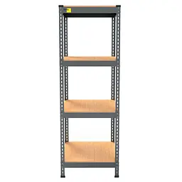 Металевий стелаж Emby Light Series (розмір 1500х450x300мм) 4 полиці ДСП до 100кг Чорний - мініатюра 3