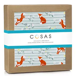 Пелюшки фланелеві Cosas Fox Flowers 100х120 см (FlannelDiapers_FoxFlowersLineSky_100x120) - мініатюра 2