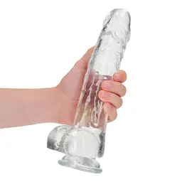Фалоімітатор RealRock Crystal Clear 10" 25.4 см (прозорий) - мініатюра 5