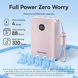 Павербанк Vention Black 20 000 mAh / 22.5 Вт (FKBB0-C) - мініатюра 2