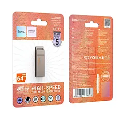 USB флеш накопичувач Hoco UD13 64GB USB 3.2 металевий сірий - мініатюра 6