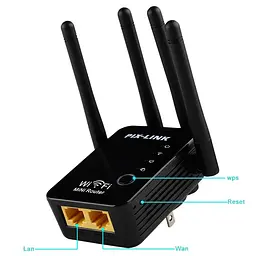 Ретранслятор-маршрутизатор Pix-Link X300R4 300Мбіт/с 2.4 ГГц Білий (XNDWSW021403B 4326) - мініатюра 7