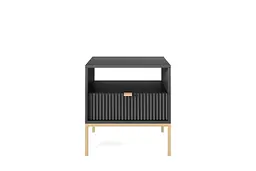 Тумба приліжкова Perfect Home Нова / Nova з 1 шухлядою і золотими ніжками S54 Чорний (PFH-091254)