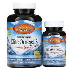 Жирні кислоти Carlson Labs Elite Omega-3 Gems 90+30 капсул