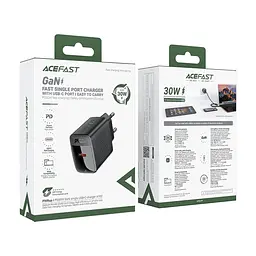 Зарядний пристрій Acefast A102 USB-C PD30W GaN Black (6974316283287) - мініатюра 8