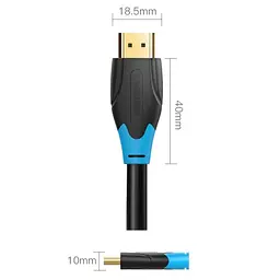 Кабель HDMI M - M, 10.0 м, V1.4, 4K/HD 60Гц, PVC type, чорний, Vention - мініатюра 3