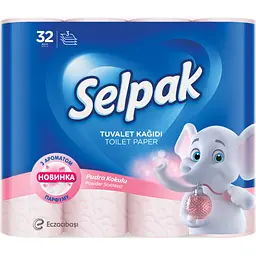 Туалетний папір Selpak Perfumed Пудра 3 шари 32 рулони (8690530324824)