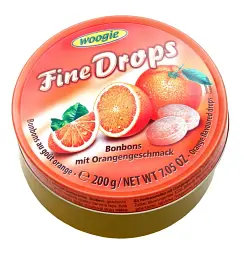 Льодяники Woogie Fine Drops зі смаком апельсина 200г