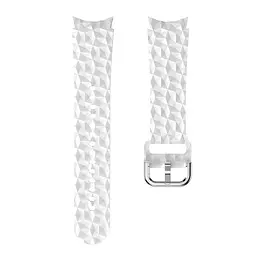 Браслет Diamond для Samsung Galaxy Watch 5 - білий ширина кріплення 20мм силікон Watchbands (W28-3WB12227561) - мініатюра 3