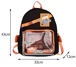 Рюкзак стильний Білий з прозорими відсіками Stylish Backpack White 43x33 - мініатюра 2
