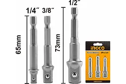 Набір перехідників до торцевих головок 1/2"1/4" та 3/8" Ingco 3 шт. (AMN365A01) - мініатюра 3
