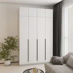 Шафа 4-дверна з антресоллю MebelStar Оскар ДСП BL-B, 4 додаткові полиці 160x52x260 см Аляска білий (MBS-5042)