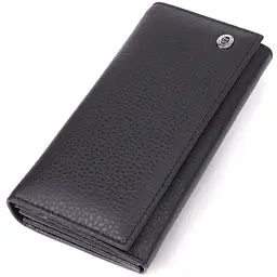 Жіночий вертикальний гаманець із натуральної шкіри ST Leather 23084 чорний