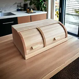 Хлібниця деревʼяна (Класична Карпатський Бук) 44х27х17см на 2 відділення - мініатюра 2