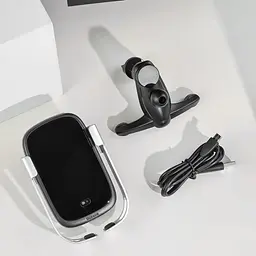 Тримач в машину з бездротовим ЗП Wireless Charger Baseus Rock-Solid Electric Holder чорний (23512) - мініатюра 4