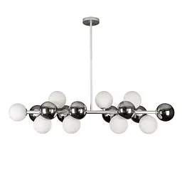 Люстра стельова Levistella 7841020-16 GAB+BKWH (S), метал, 16 плафонів, сріблястий/чорно-білий, сучасний стиль для дому