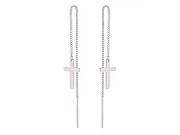 Сережки Xuping протяжки TTM Stainless Steel Родій "Хрестики з ланцюжками" 9,9см (334451)