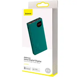 Портативна батарея Powerbank Baseus Adaman Metal Digital Display 10000 mAh PPIMDA-B06 Green - мініатюра 3