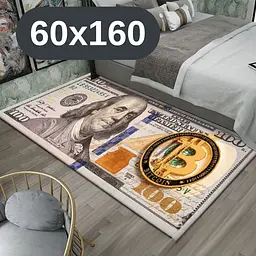Стильний та зносостійкий килим для дому "100 доларів Bitcoin "60х160" KT8000205