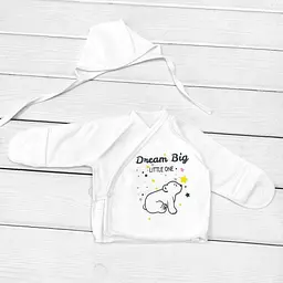 Комплект 3-х предметний для немовлят Dream Big зріст 62 см (1 - 3 місяці) Malena Білий - мініатюра 2