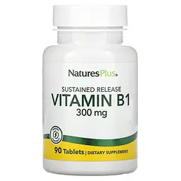 Тіамін (Vitamin B-1), Вітамін В1, 300 мг, 90 таблеток Nature's Plus vit0001775