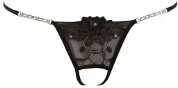 Трусики-стрінги Cottelli Collection String Rhinestones S/M чорний - мініатюра 3