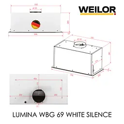 Витяжка повновбудована WEILOR LUMINA WBG 69 WHITE SILENCE - мініатюра 18