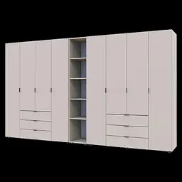 Розпашна Шафа для одягу Doros Гелар з Етажеркою Кашемір 4+4 ДСП 348.2х49.5х203.4 (80737654) - мініатюра 5