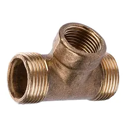 Трійник редукційний латунний 3/4″ЗР х 1/2″ВР х 3/4″ЗР ливарний посилений 664Б 000011657 - мініатюра 2