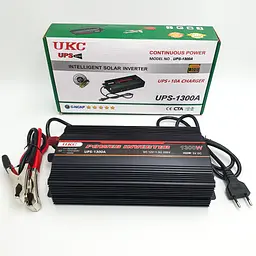 Перетворювач напруги 1300 W 12 V-220 V автомобільний інвертор з функцією заряджання акумулятора 10 A модифікована синусоїда DC-AC UKC UPS-1300A - мініатюра 10