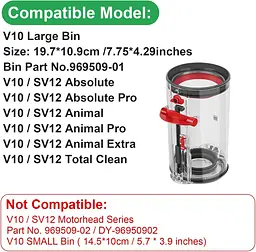 Змінний контейнер для пилу Dyson V10 SV12/SV13/SV27 969509-01 - мініатюра 8