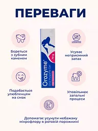 Гель для догляду Orozyme Орозим, чищення зубів ясен для тварин проти зубного каменю, нальоту ротової порожнини + щітка - мініатюра 5