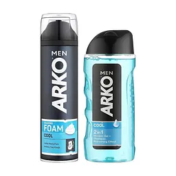 Набір косметики ARKO Men Cool Піна для гоління 200 мл + Гель для душу 260 мл (8690506546717) - мініатюра 2