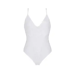 Боді з ажурним декором та відкритим кроком Passion URSULA BODY XXL/XXXL, white - мініатюра 3