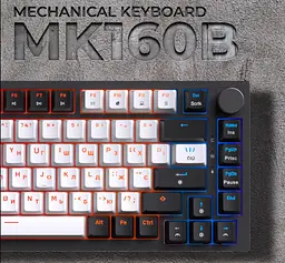 Механічна ігрова клавіатура GamePro MK-160 Red Switch Hot-Swap RGB Black-White - мініатюра 9