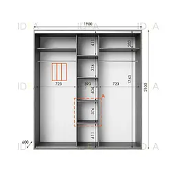 Шафа-купе Idea серія 6 190 x 60 x 210 см Венге темний - мініатюра 2
